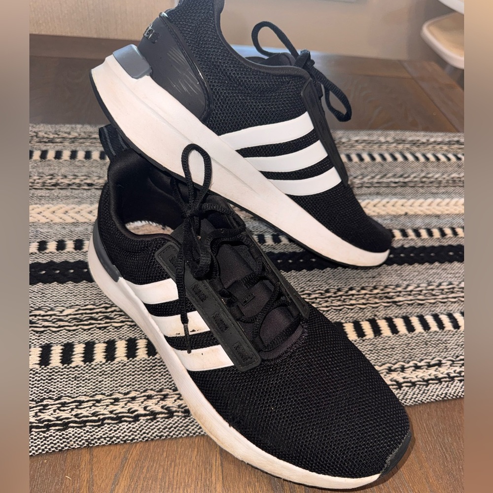 Men’s Black and White Adidas, size 9.5